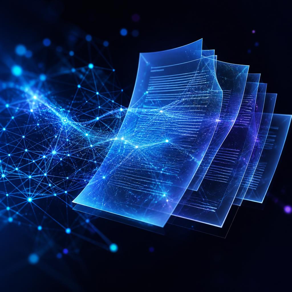 Red neuronal analizando documentos contractuales